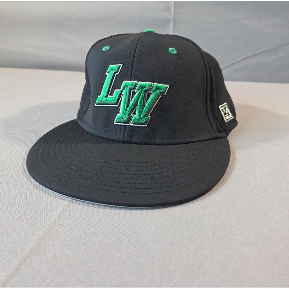 The Game Pro Hat Mens Black Green Large LW Embroidery Fitted Athletic Cap